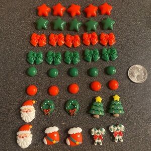 Holiday Miniature Resin Charms Pack - Green & Red 40 Pieces